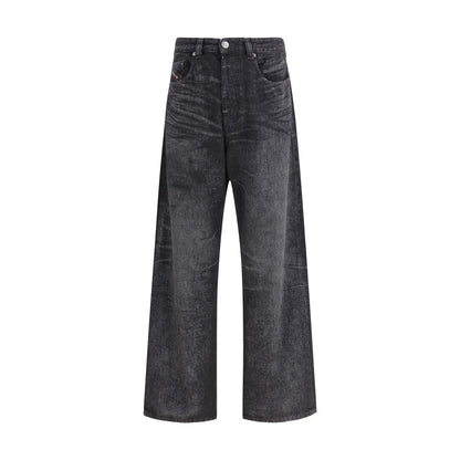 Black Cotton Relaxed Fit Jeans