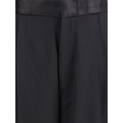 Black Silk Casual Pants