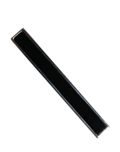 Silver Tone Brass Logo Branded Men Accessory Tie Clip Bar