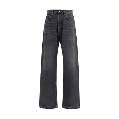 Black Cotton High-Waisted Jean
