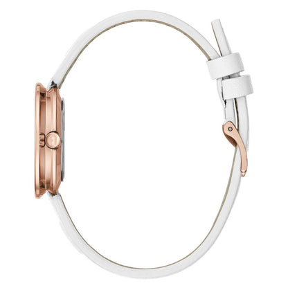 White Leather Dress Watch