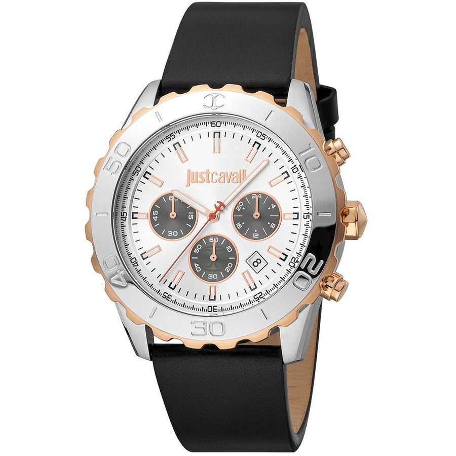 Black Leather Sport Watch