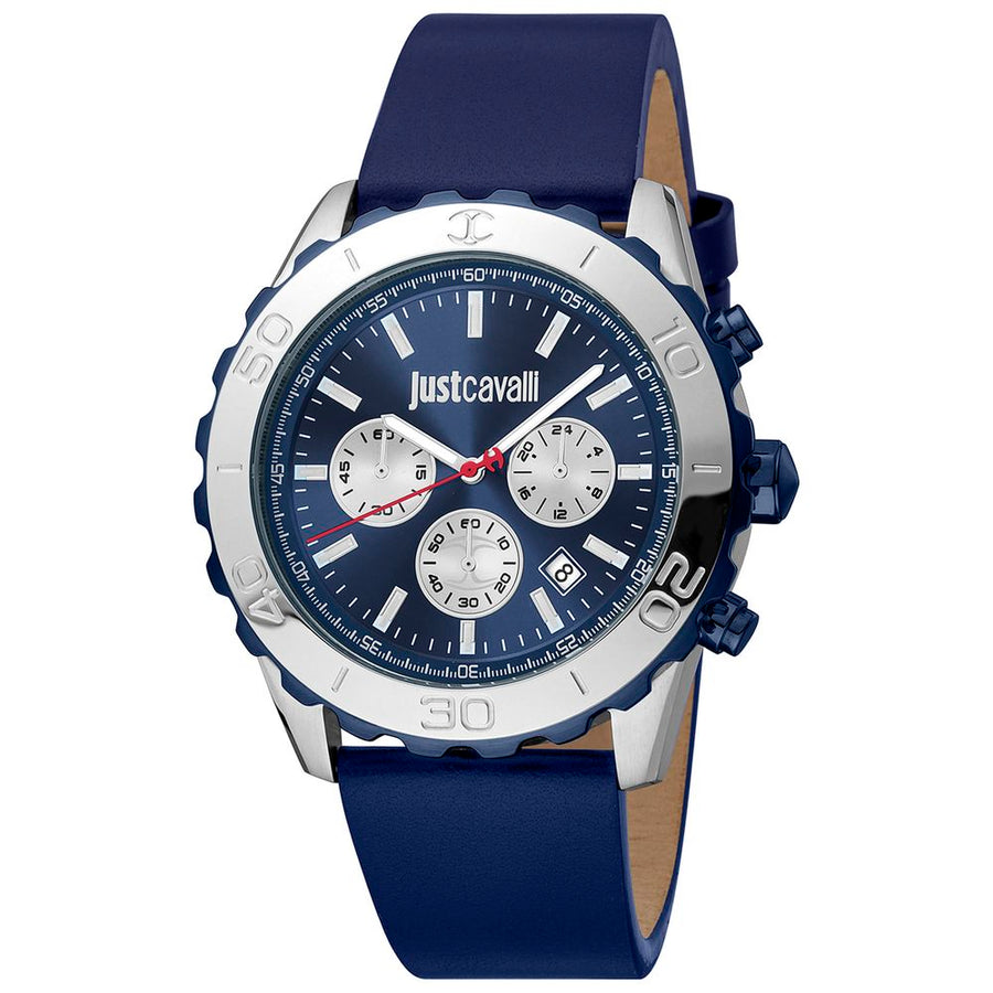 Blue Leather Sport Watch