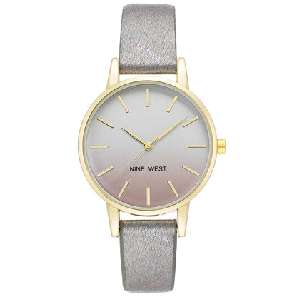 Gray Leather Dress Watch