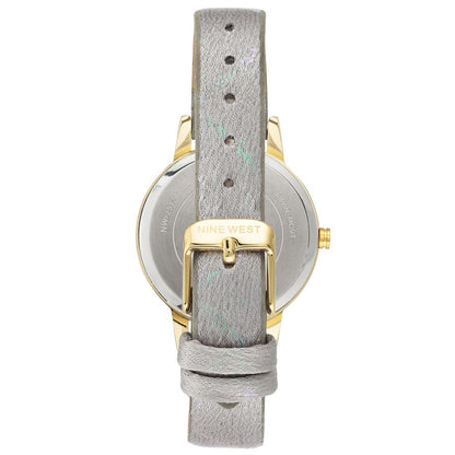 Gray Leather Dress Watch