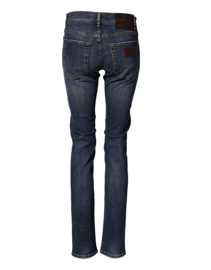 Blue Cotton Stretch Skinny Men Denim Jeans