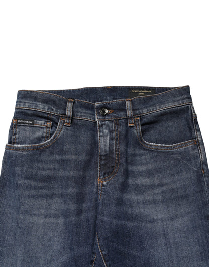 Blue Cotton Stretch Skinny Men Denim Jeans