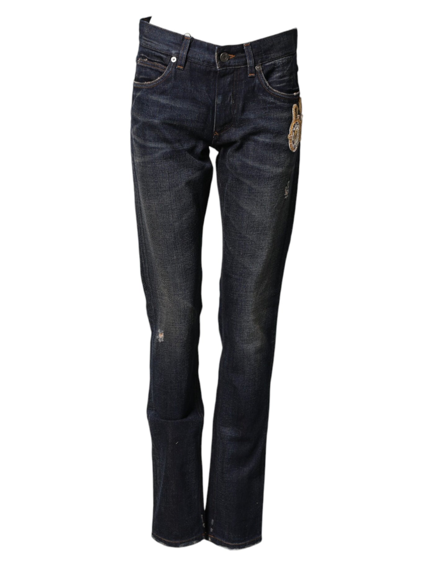 Dark Blue Watch GOLD Men Skinny Denim Jeans