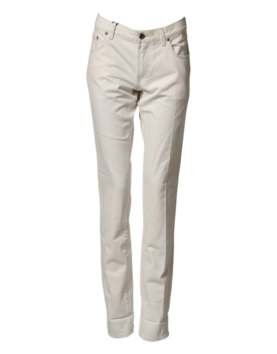 White Cotton Skinny Denim Trouser Men Jeans