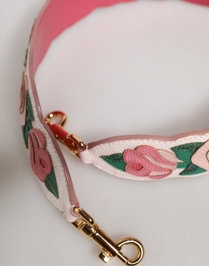 Strap White Floral Calf Leather Bag Accessory Shoulder