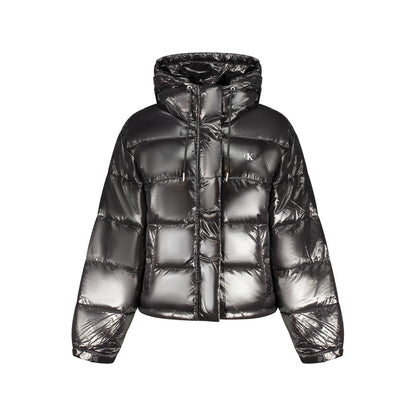 Black Polyester Women Jacket