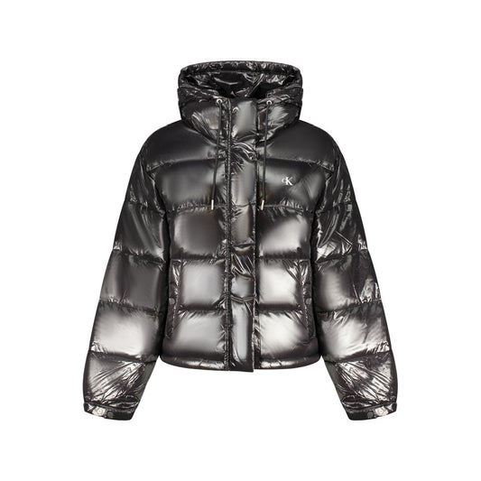 Black Polyester Women Jacket