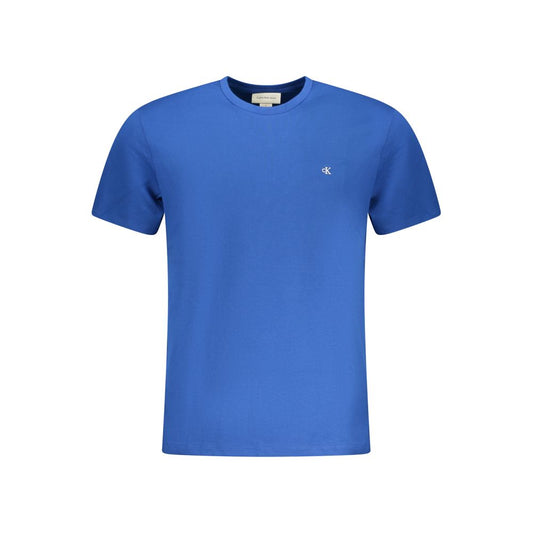 Blue Cotton Men T-Shirt