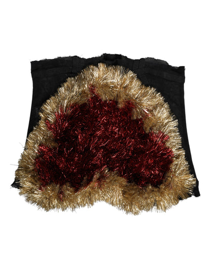 Black Gold Heart Bustier Corset Tinsel Top