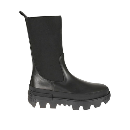 Black Calfskin Flat Boots