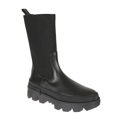 Black Calfskin Flat Boots