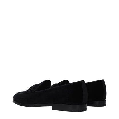 Black Velvet Slip-On Loafers