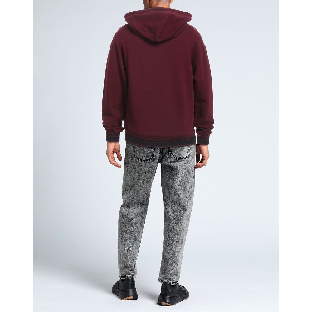 Burgundy Cotton Men Hoodie