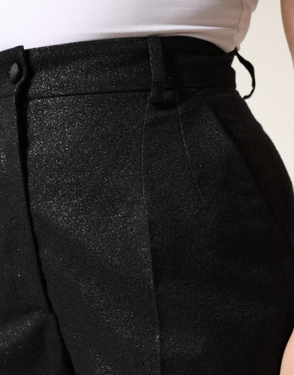 Black Polyester Casual High Waist Mini Shorts