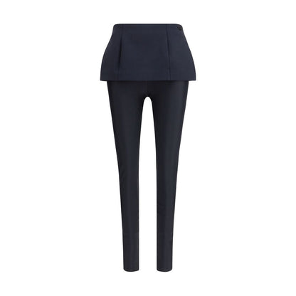 Black Polyester Casual Pants