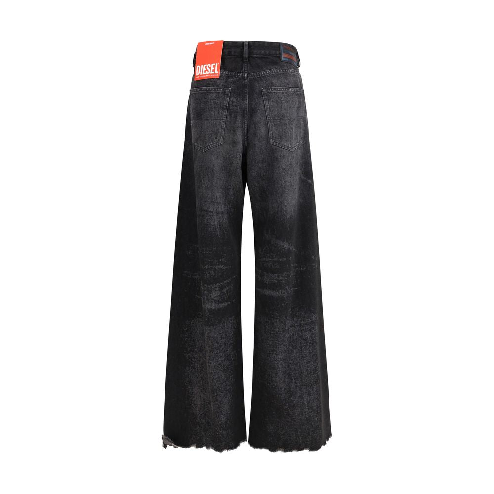 Black Cotton Relaxed Fit Jeans