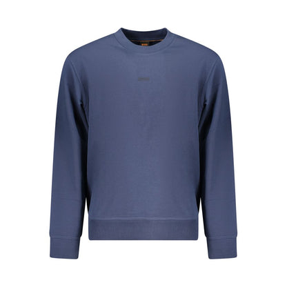 Blue Cotton Men Sweater
