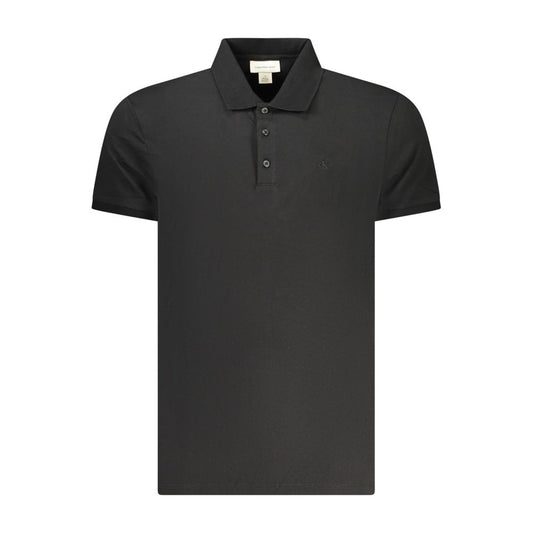 Black Cotton Men Polo Shirt