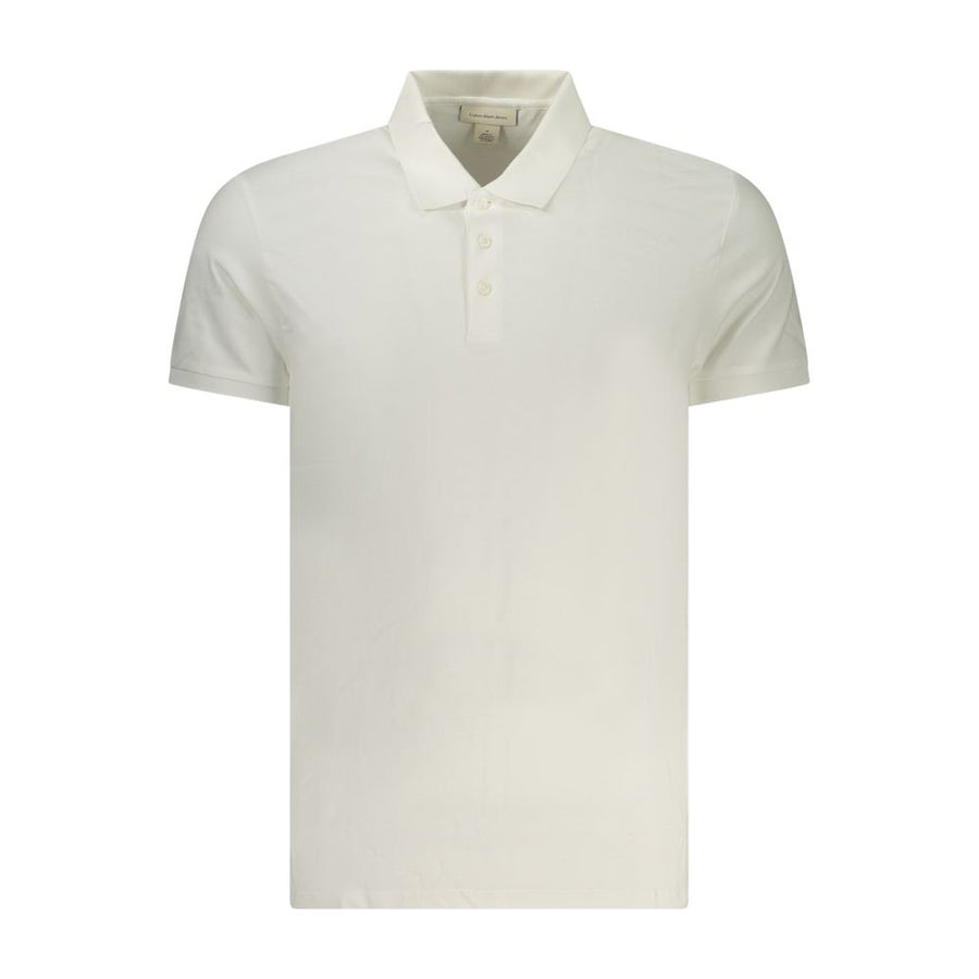 White Cotton Men Polo Shirt