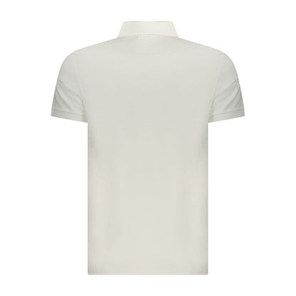 White Cotton Men Polo Shirt