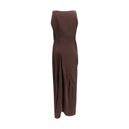 Brown Polyester Cocktail Dress