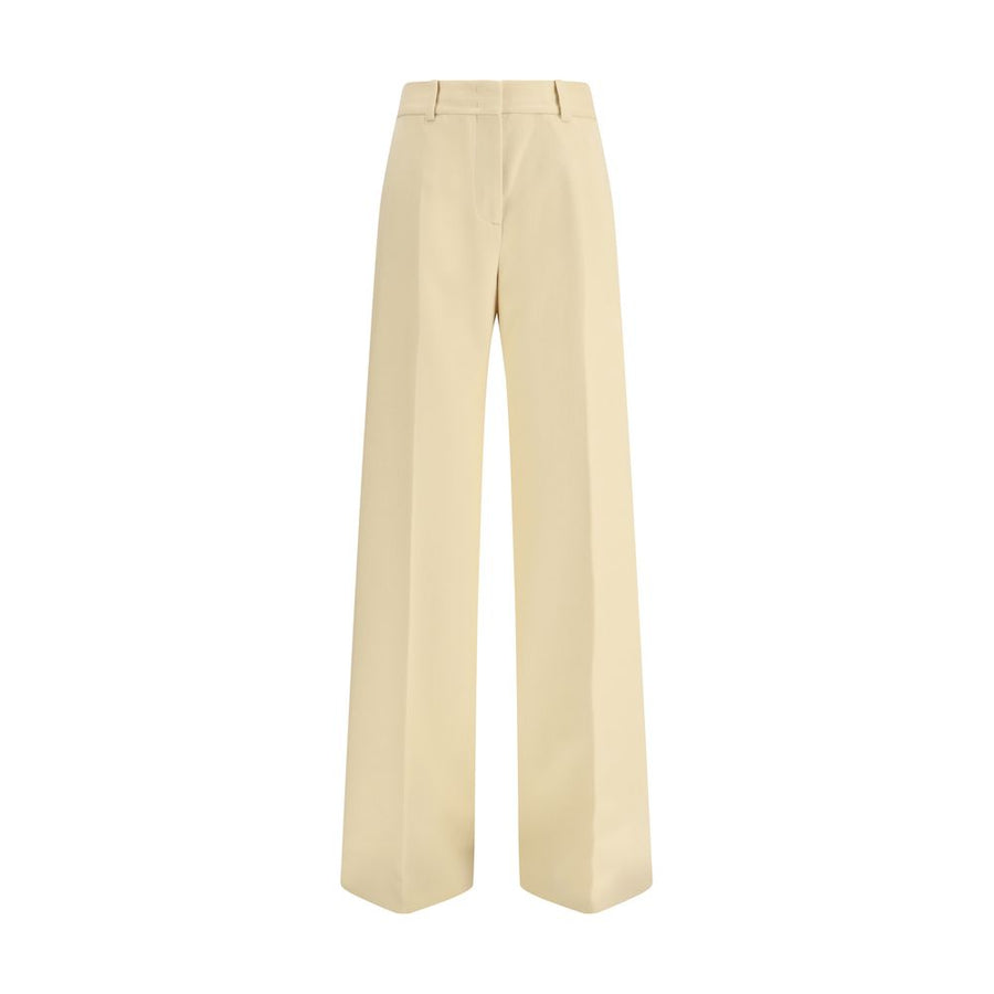 Yellow Fleece Wool Casual Pants