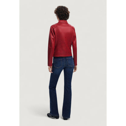 Red Polyester Bomber