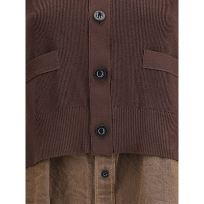 Brown Cotton Cardigan