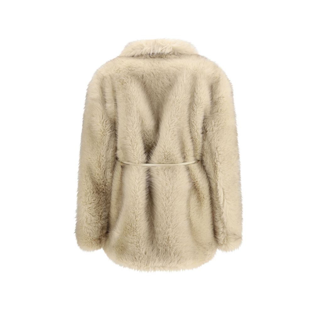 Beige Polyester Coat
