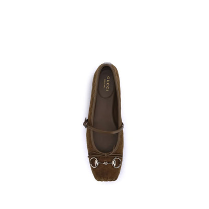 Brown Calf Leather Bos Taurus Ballet Flats