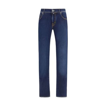 Blue Cotton Slim Fit Jeans