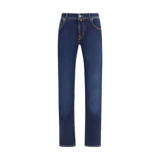 Blue Cotton Slim Fit Jeans