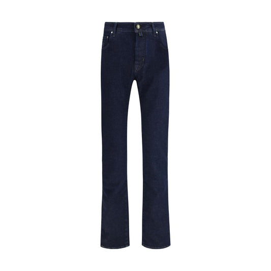 Blue Cotton Slim Fit Jeans