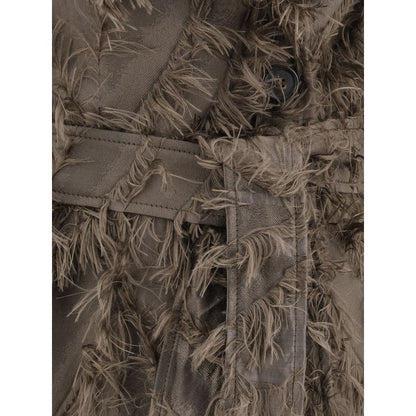 Brown Polyester Coat