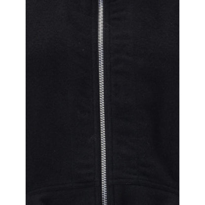 Black Fleece Wool Biker Jacket