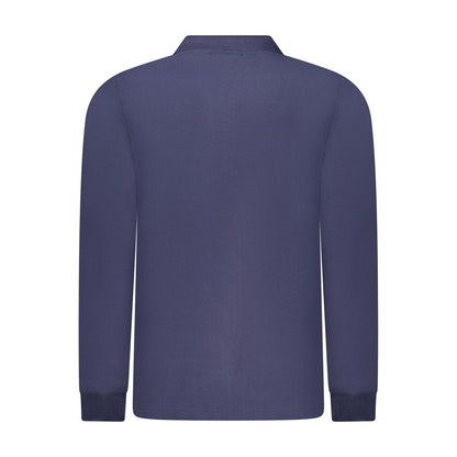 Blue Cotton Men Polo Shirt