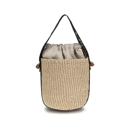 Beige Raffia Backet Bag