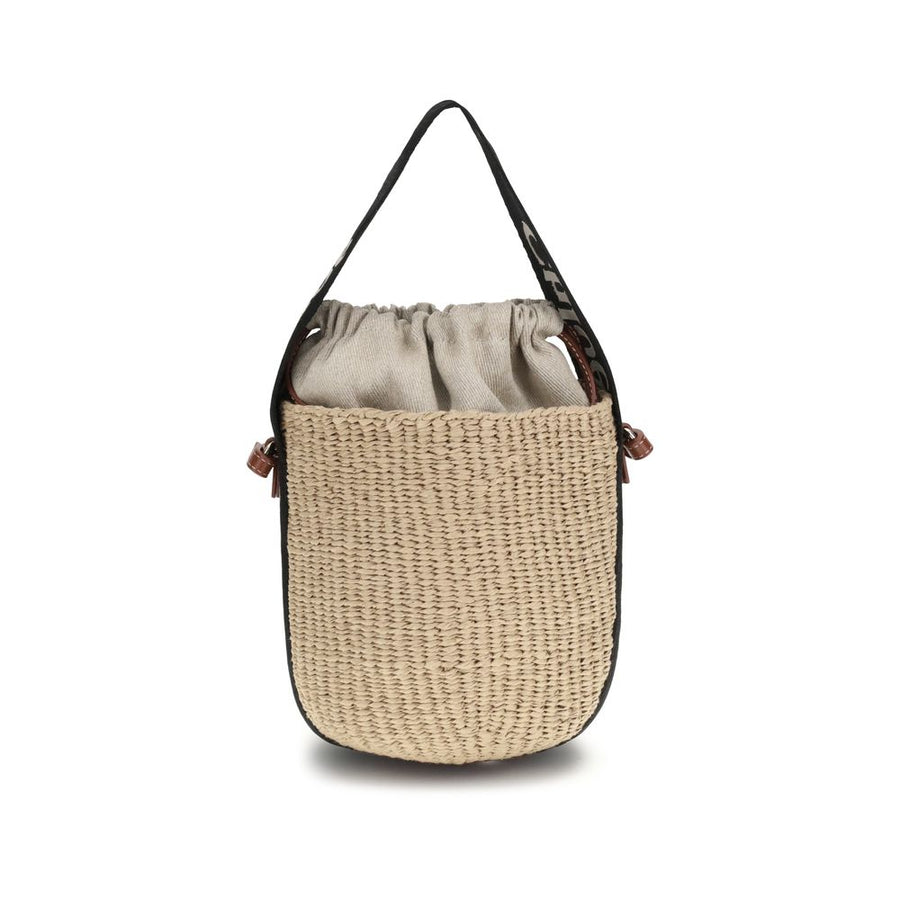 Beige Raffia Backet Bag