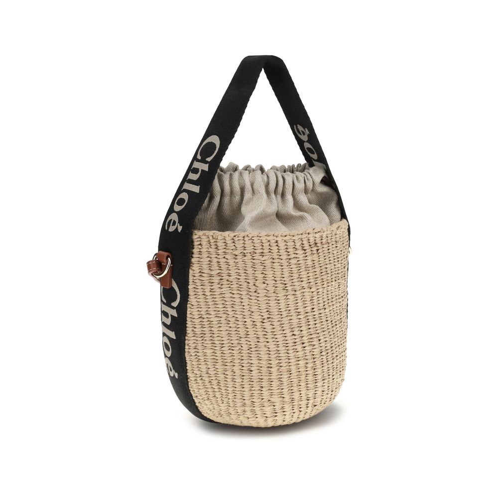 Beige Raffia Backet Bag