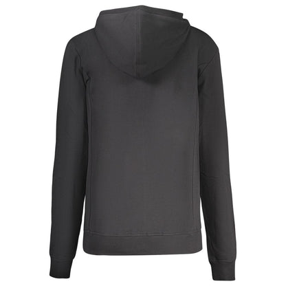 Black Cotton Women Hoodie