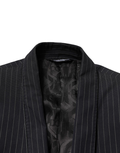 Dark Gray Stripes 1 Button Suit Jacket Blazer