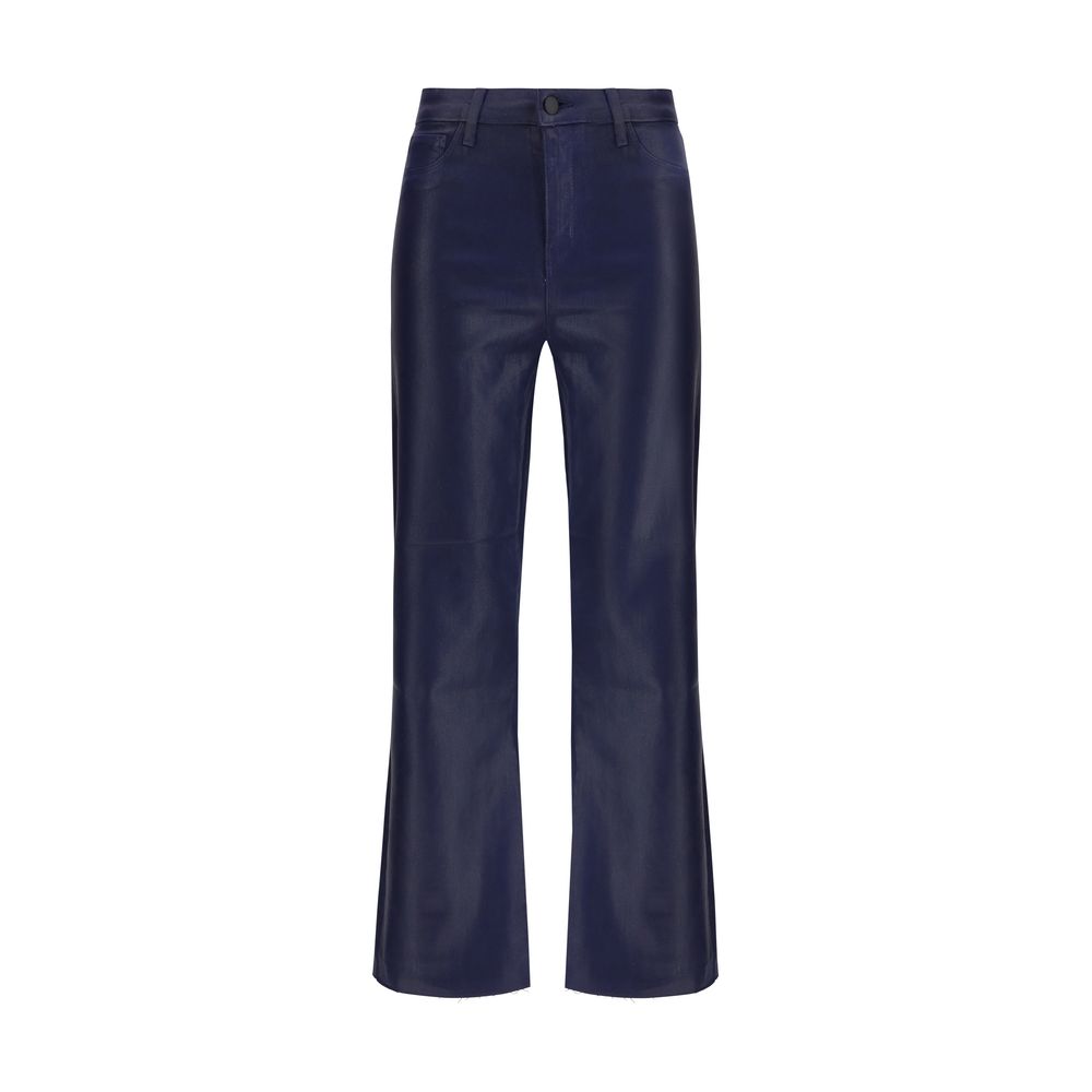 Blue Cotton High-Waisted Jean