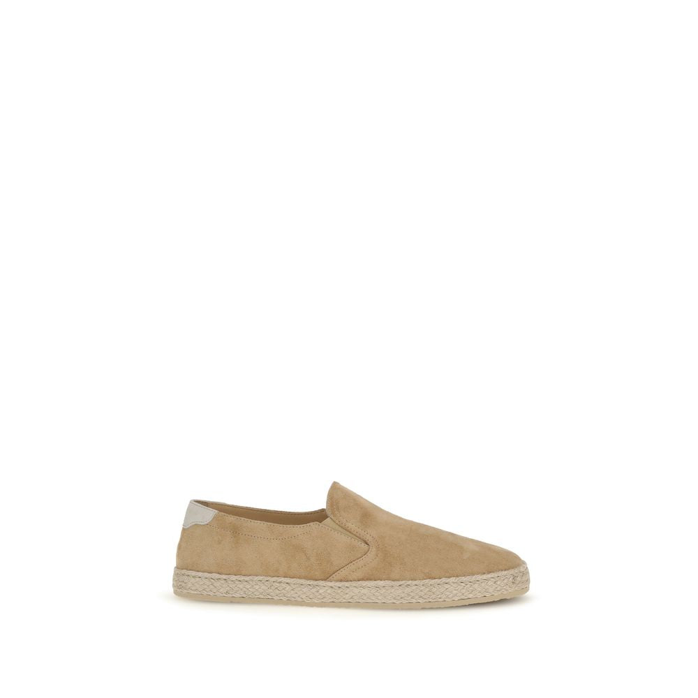 Beige Calf Leather Bos Taurus Espadrilles