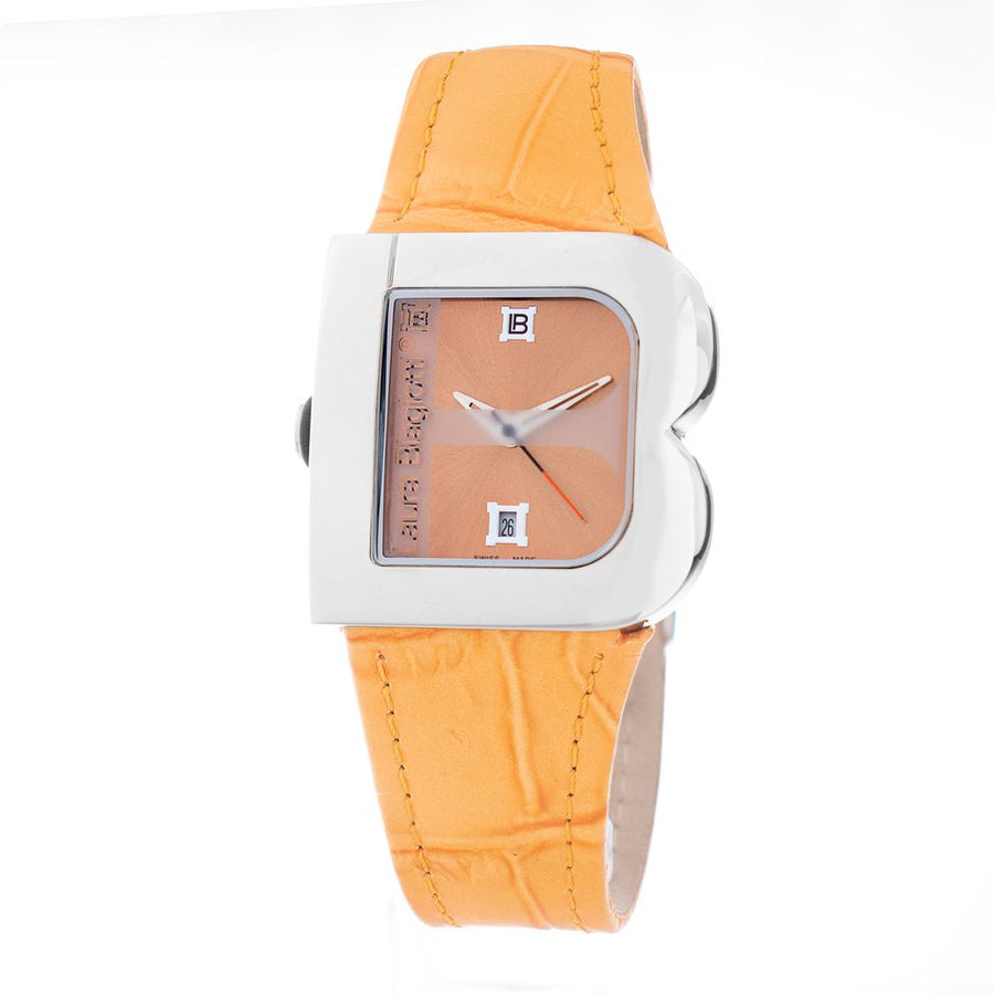 Orange Leather Dress Watch