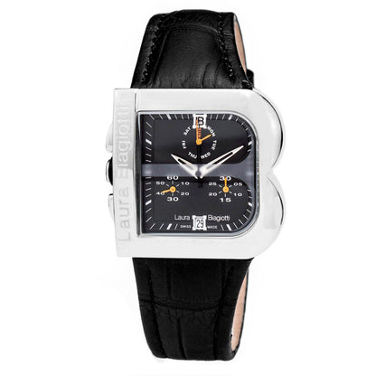 Black Leather Dress Watch